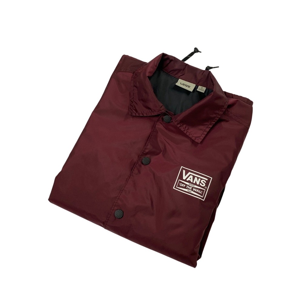 Vans Mens Torrey Coaches Jacket Burgundy Maroon Windbreaker Small RN96277